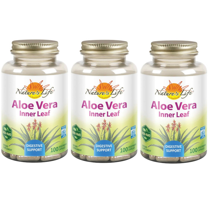 Nature’s Life Aloe Vera Inner Leaf 100 Veg Capsules Each (Pack of 3)
