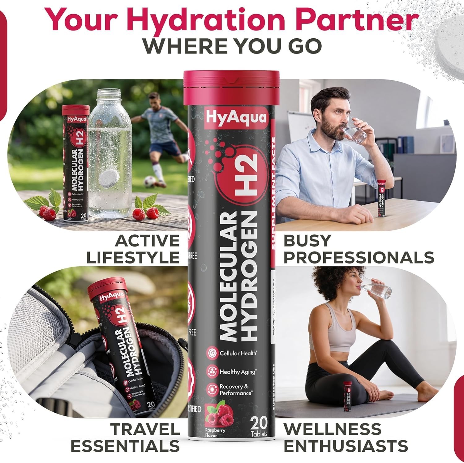 Hydrogen Water Tablets with Magnesium – 12 PPM Molecular Hydrogen Tablets for Dr
