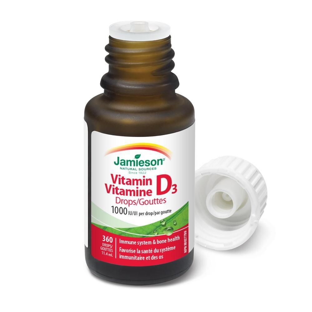 QTY: 4), Jamieson Vitamin D3 1,000 IU 11.4 mL 360 drops, Exp25OC