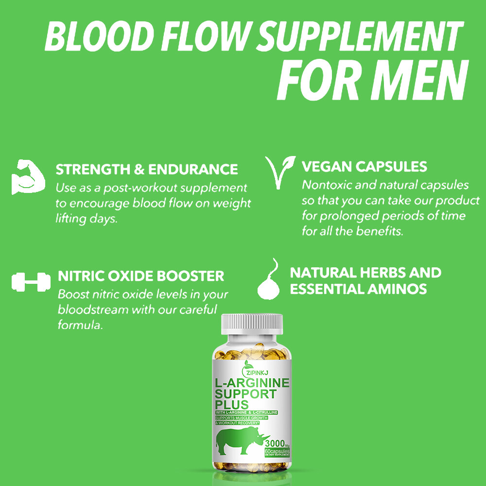 L-Arginine 3000 MG, Extra Strength Nitric Oxide & Circulation Boost, 120 Pills