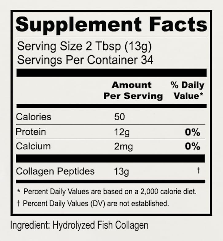 Hydrolyzed Marine Collagen Peptides, 1 lb, 1 Pound (Pack of 1)