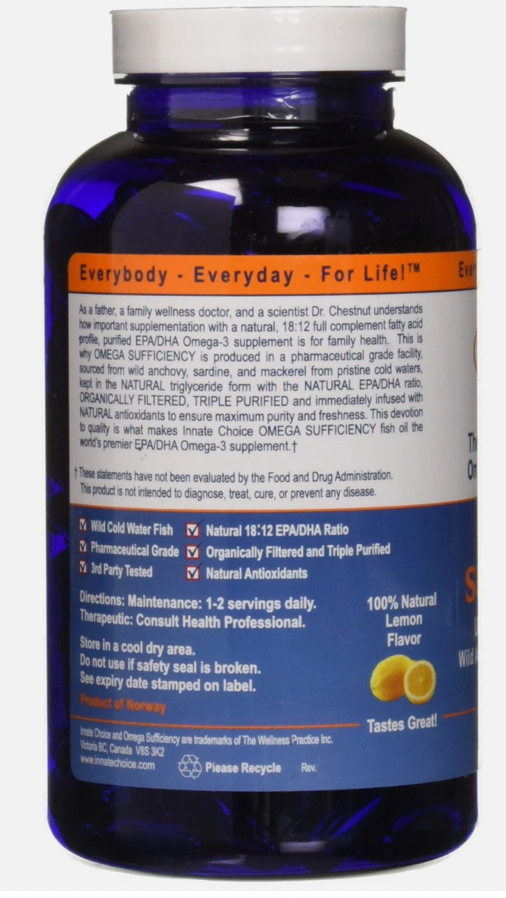 Innate Choice, Omega Sufficiency Lemon 240 Capsules