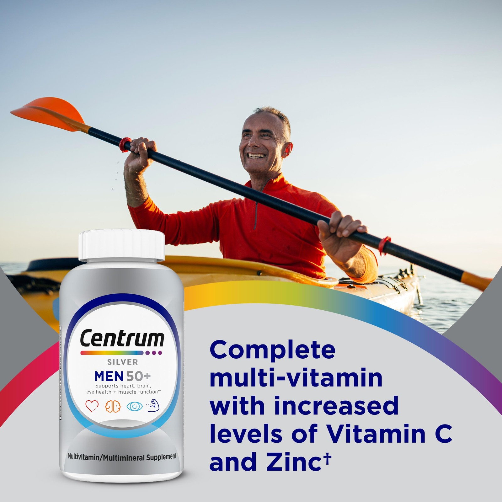 centrum Silver Multivitamin for Men 50 Plus, Multimineral Supplement 100 Ct