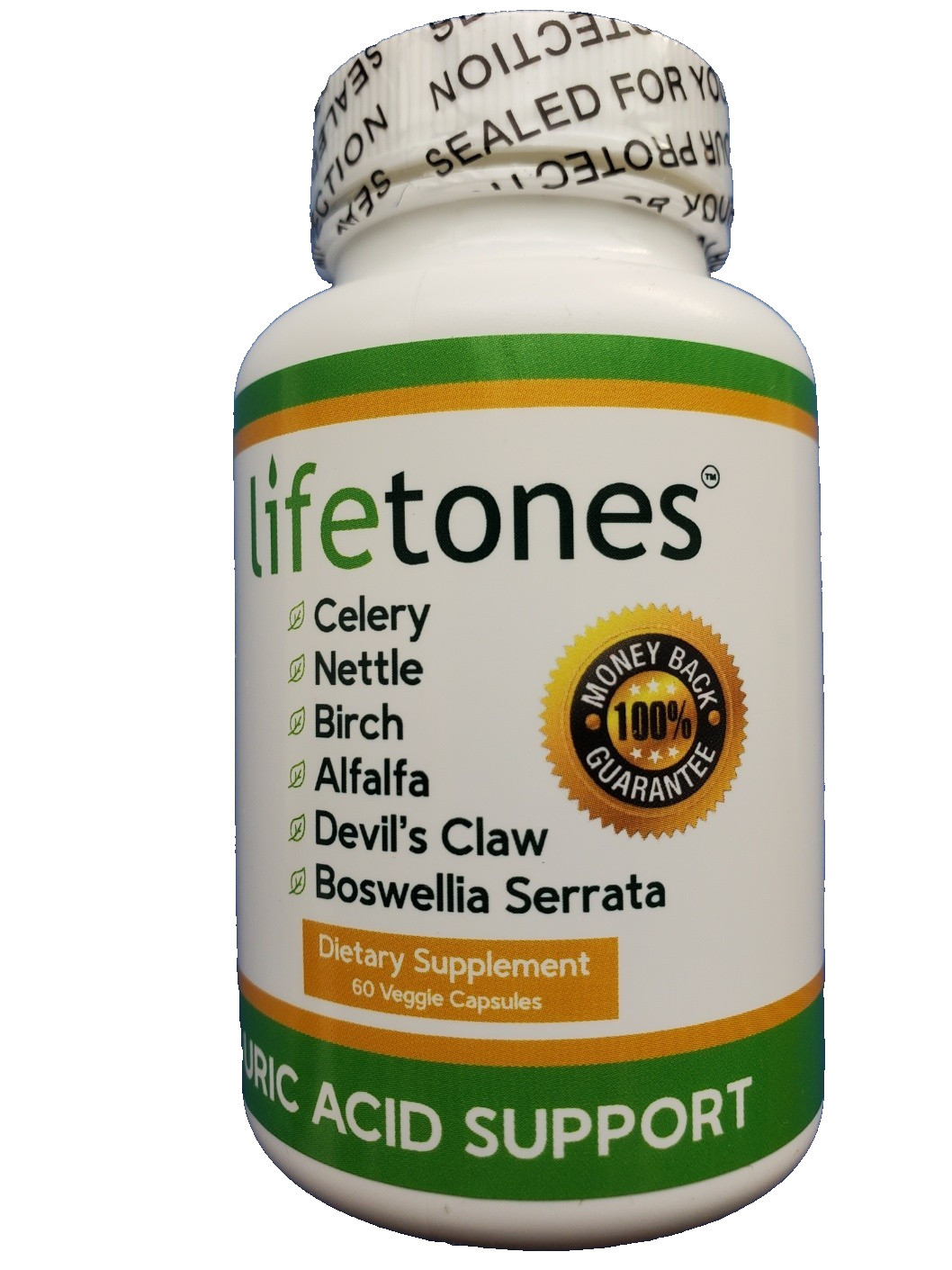 Lifetones Uric Acid Support Capsules – 60 Count. exp 01/2028