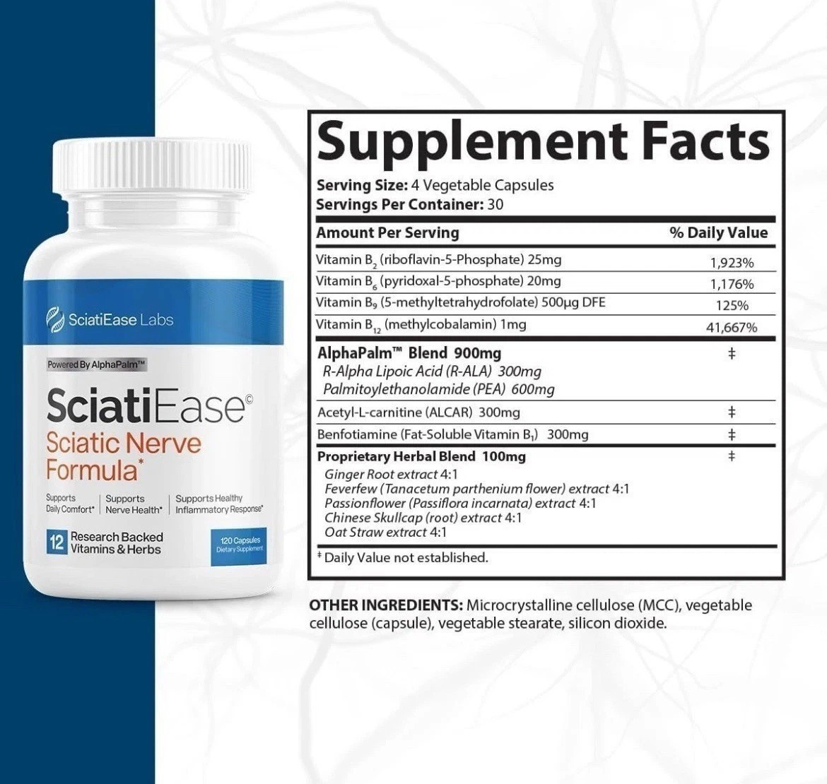 3 Pack SciatiEase Labs Sciati Ease Sciatic Nerve Formula 120 Cap NEW ! Exp 2028