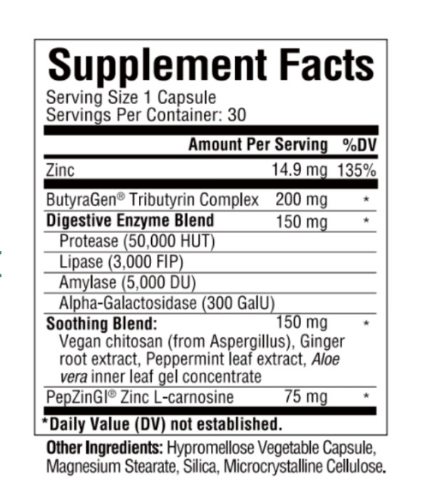 REFRESH – Digestive Comfort + Enzyme Support – 1 Bottle (30 Capsules) – NEW