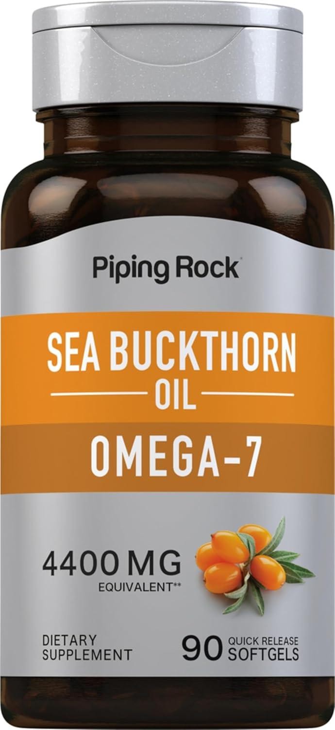 Sea Buckthorn Oil 4400 Mg Omega-7 Superfood Hair Skin & Nails, 90 Softgels