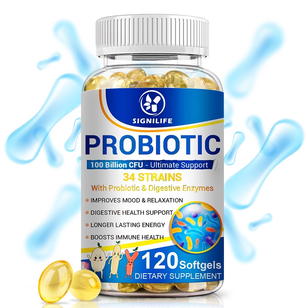 2 Packs 120 Caps Probiotics 100B CFU for Digestive & Immune System Support