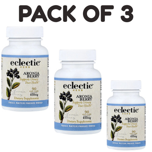 Eclectic Institute Aronia 450 mg – 90 Veggie Capsules – Dairy-Free – Pack of 3
