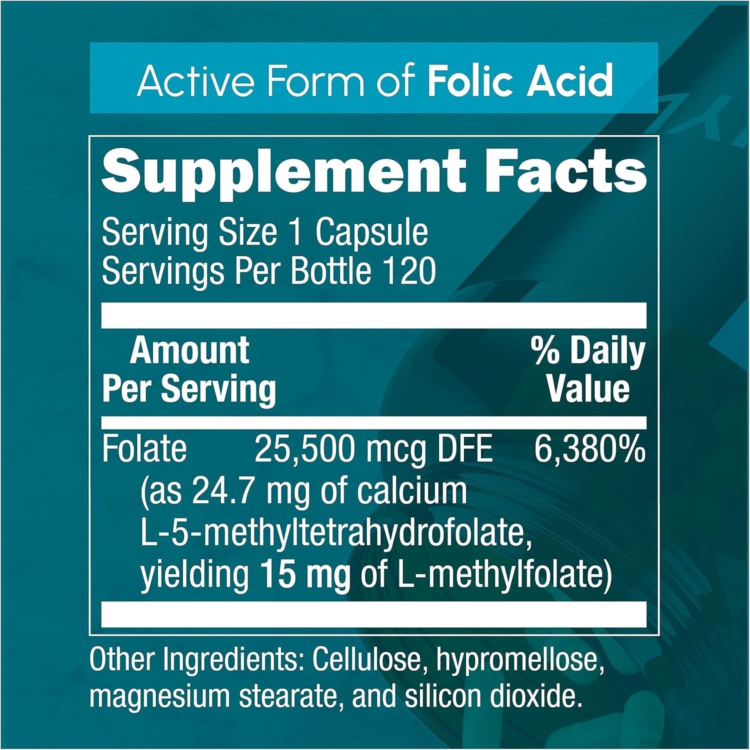 L-Methylfolate 15mg – L Methyl Folate Supplement 5-MTHF for Folic Acid Defici…