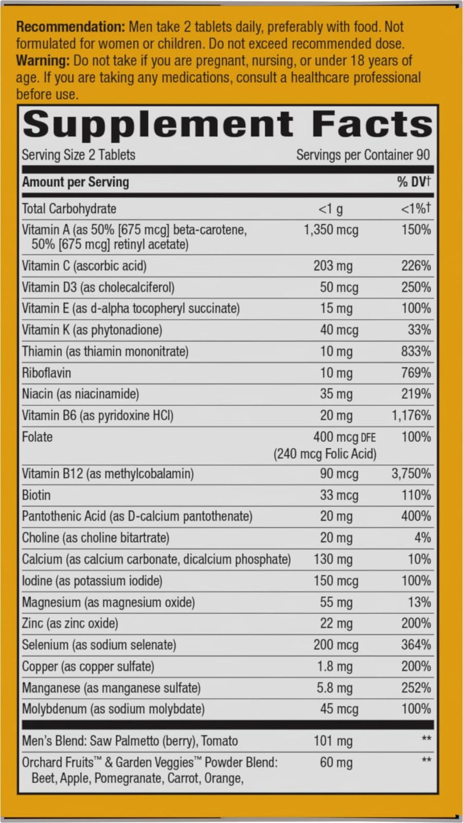Nature’s Way Alive! Men’s 50+ Ultra Minis Multivitamin, 180 Count (Pack of 1)