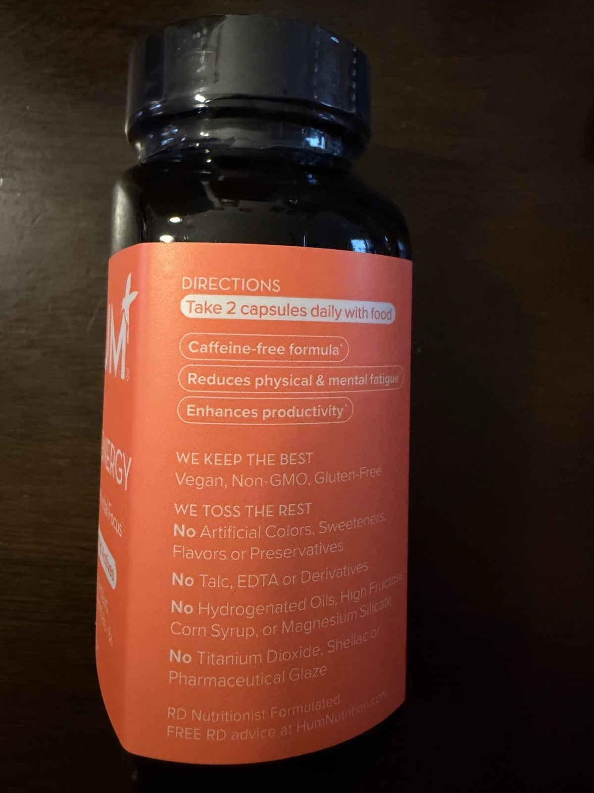 Hum Nutrition Uber Energy Boosts Through Adrenal Support 60 Vegan Caps.exp 08/26