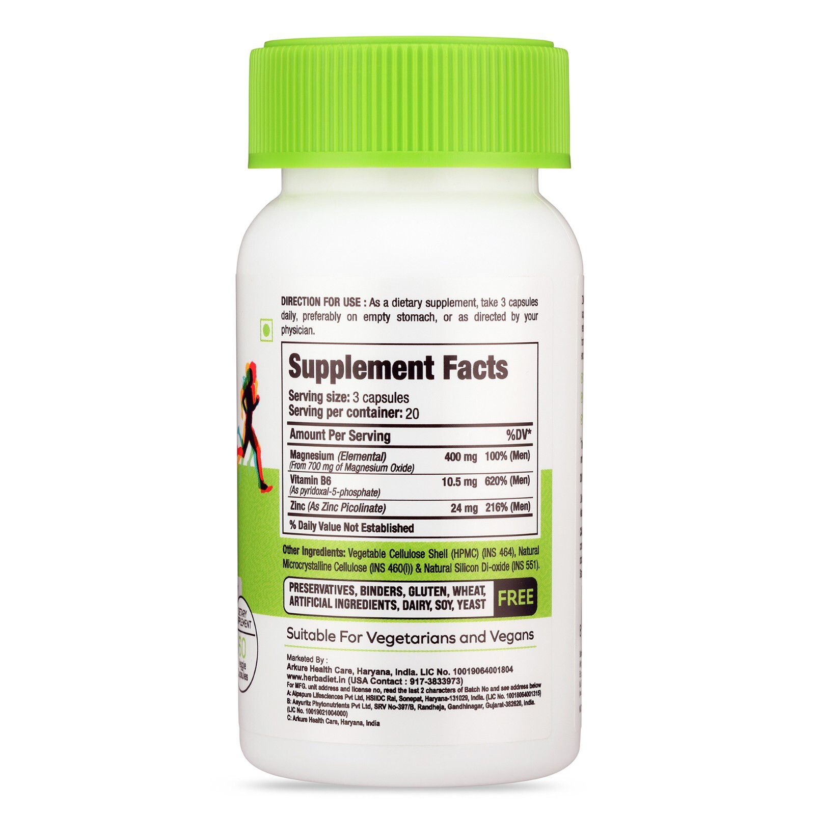 ZMA Dietary Supplement Capsules Zinc Magnesium B6 Energy Muscle Recovery Support