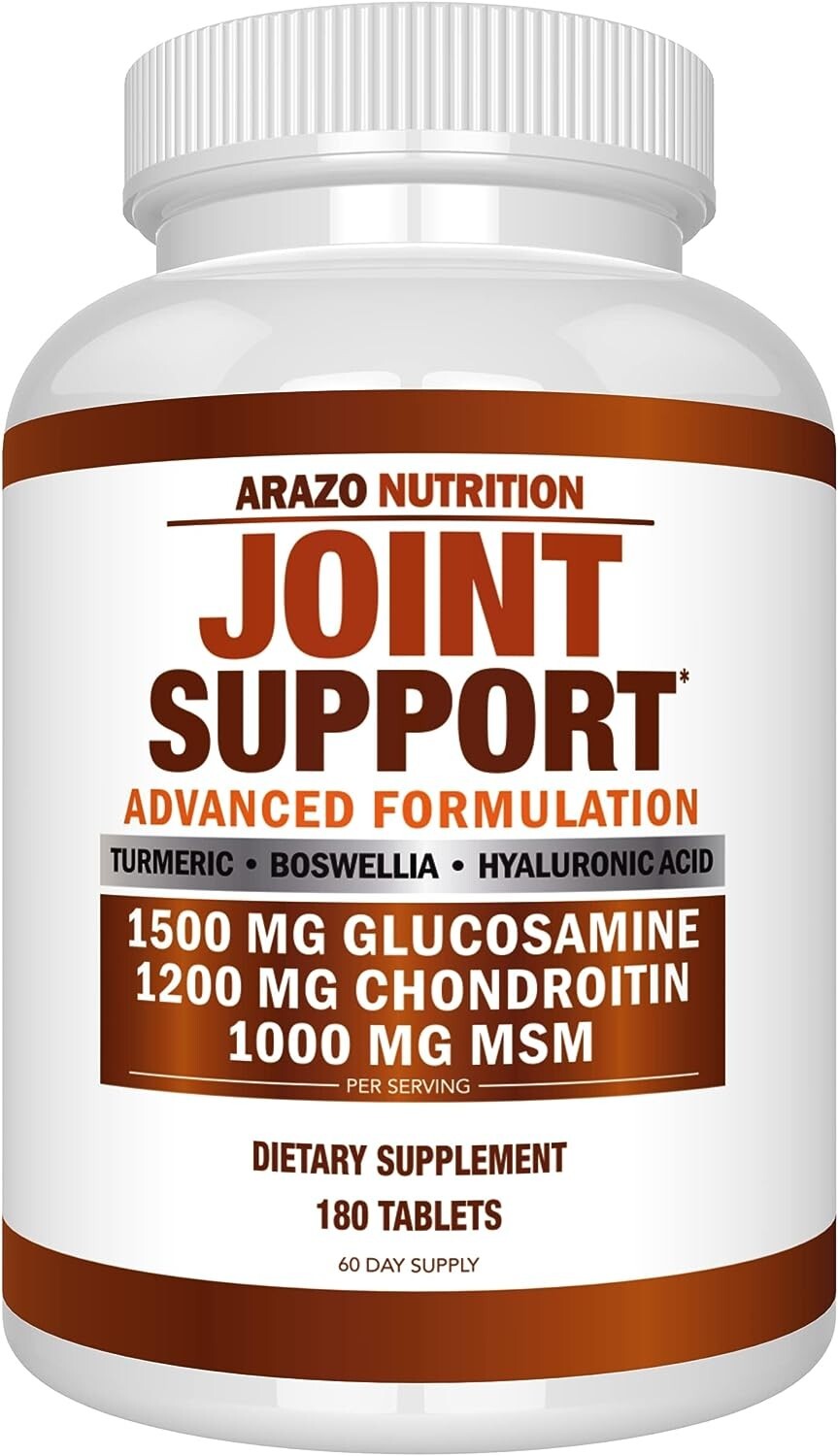 Arazo Nutrition Glucosamine Chondroitin Turmeric MSM Boswellia Joint Support