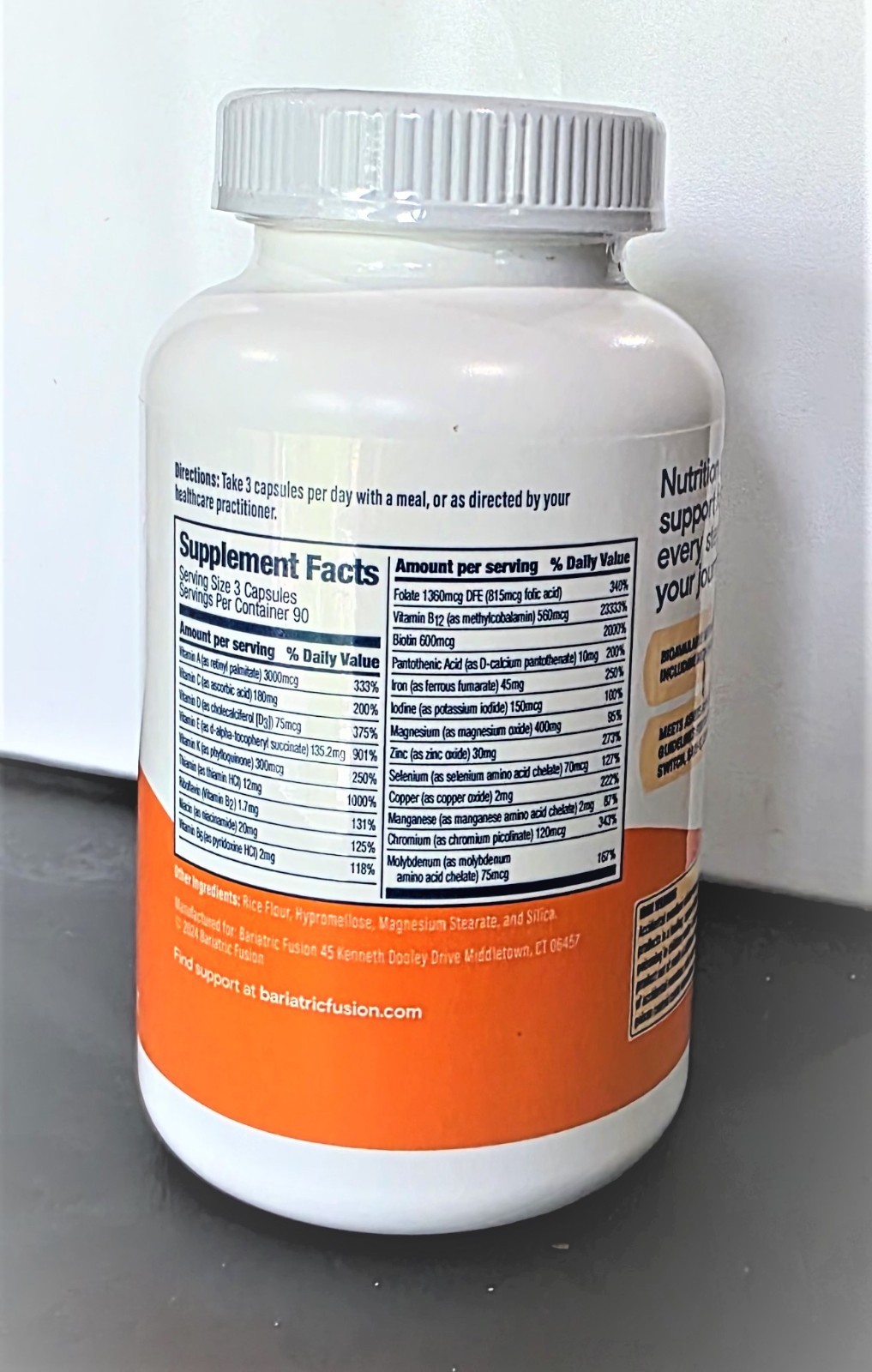 Bariatric Fusion Multivitamin |45mg | 270 Capsules |03/2027