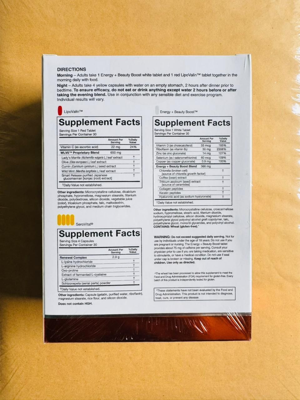 SeroVital Advanced 120 Ct +60 Tablets 30 Day Dietary Supplement ( Pack of 3 )