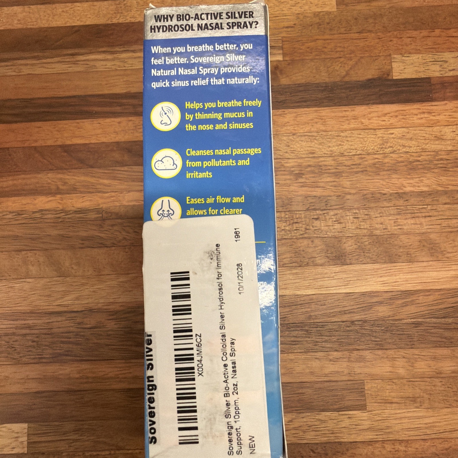 Lot Of 2x Sovereign Silver Natural Nasal Spray Sinus Relief 2 fl oz Exp 10/2028