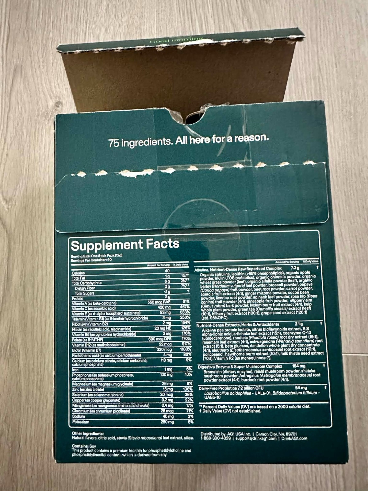 AG1 DAILY FOUNDATIONAL Nutrition Probiotics 40 CT Exp. 03/2026 Open Box