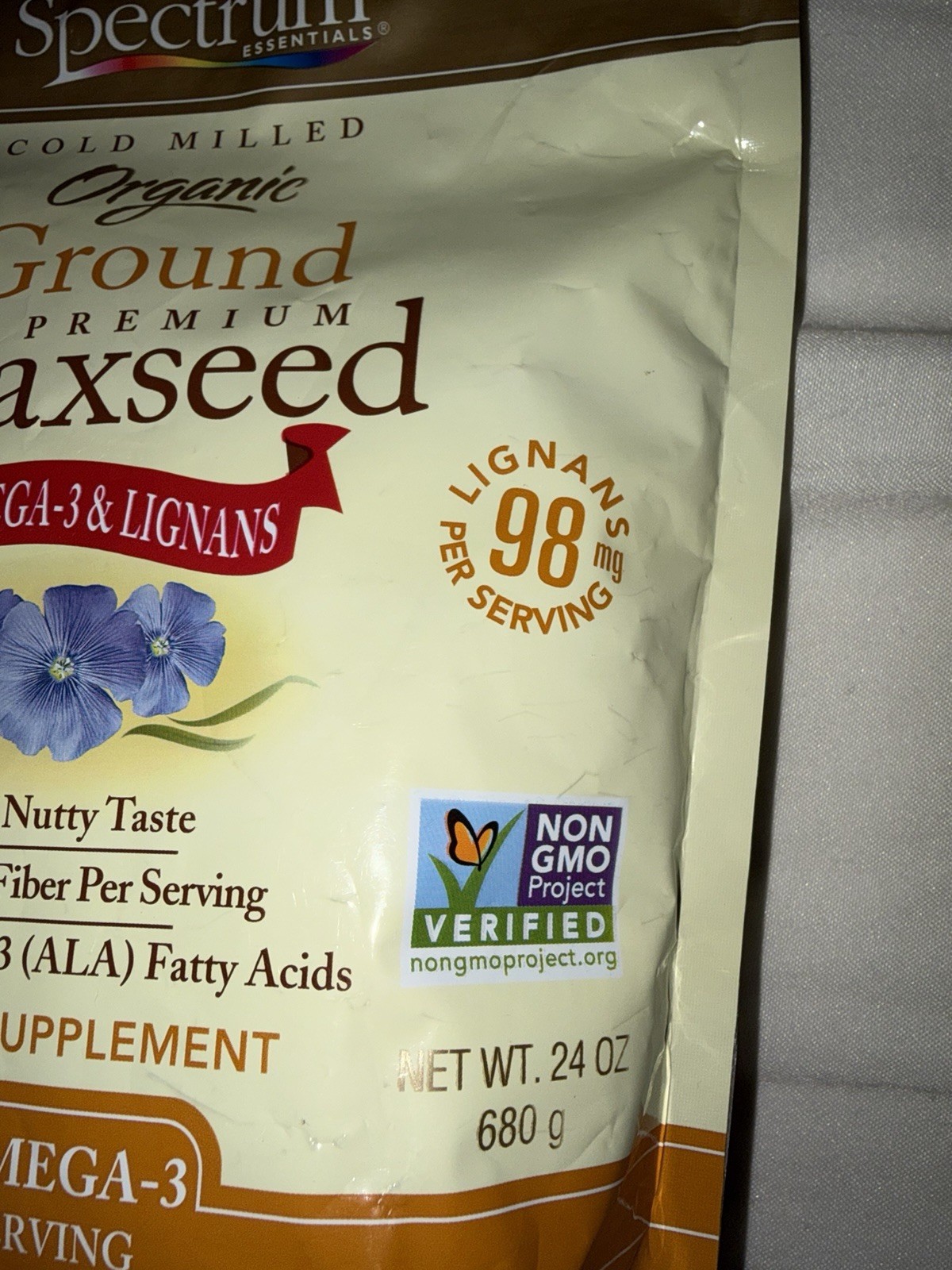 Spectrum Essentials Flaxseed Cold Milled Organic Ground Premium Large 24oz Bag