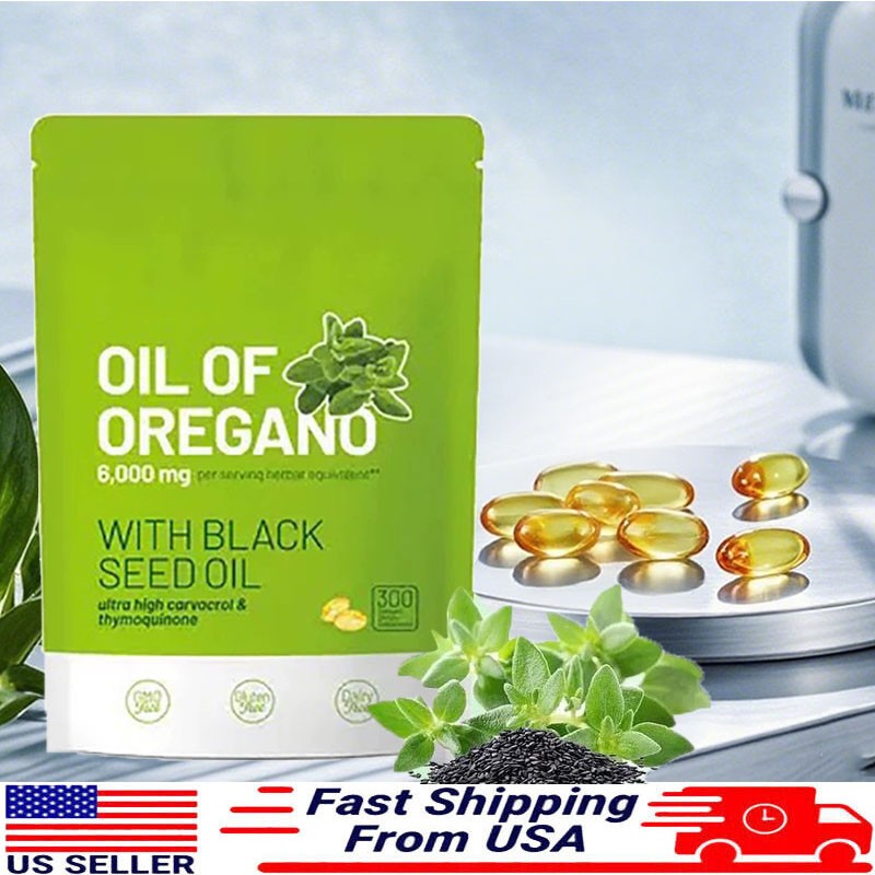 2 in 1 Oil of Oregano & Black Seed Softgels Oil – 6000mg,Immune Support 2026 NEW