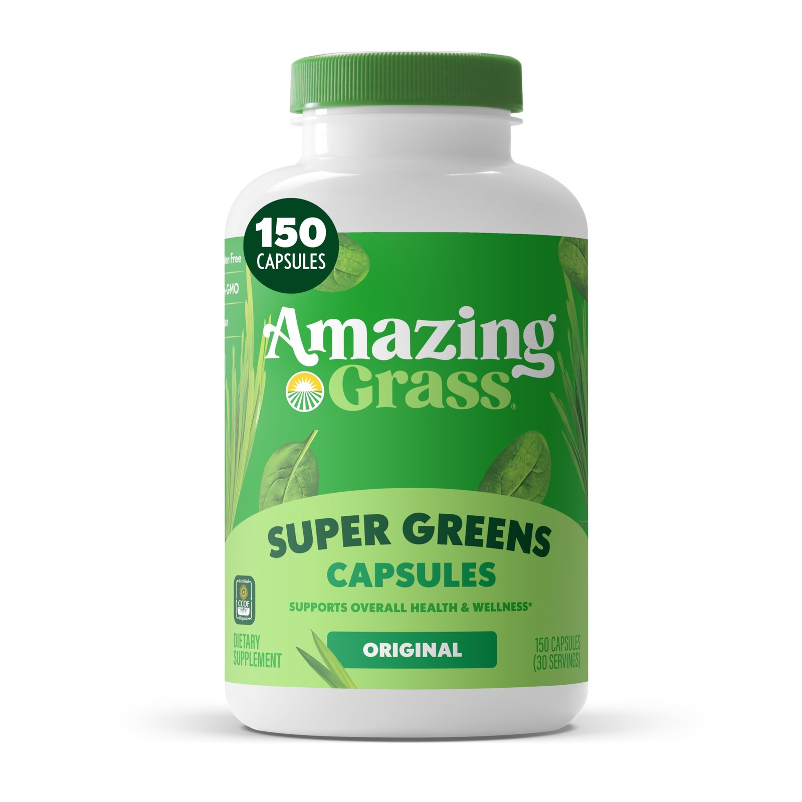 Amazing Grass Super Greens Capsules, Superfood, Greens Pills, Organic Spiruli…