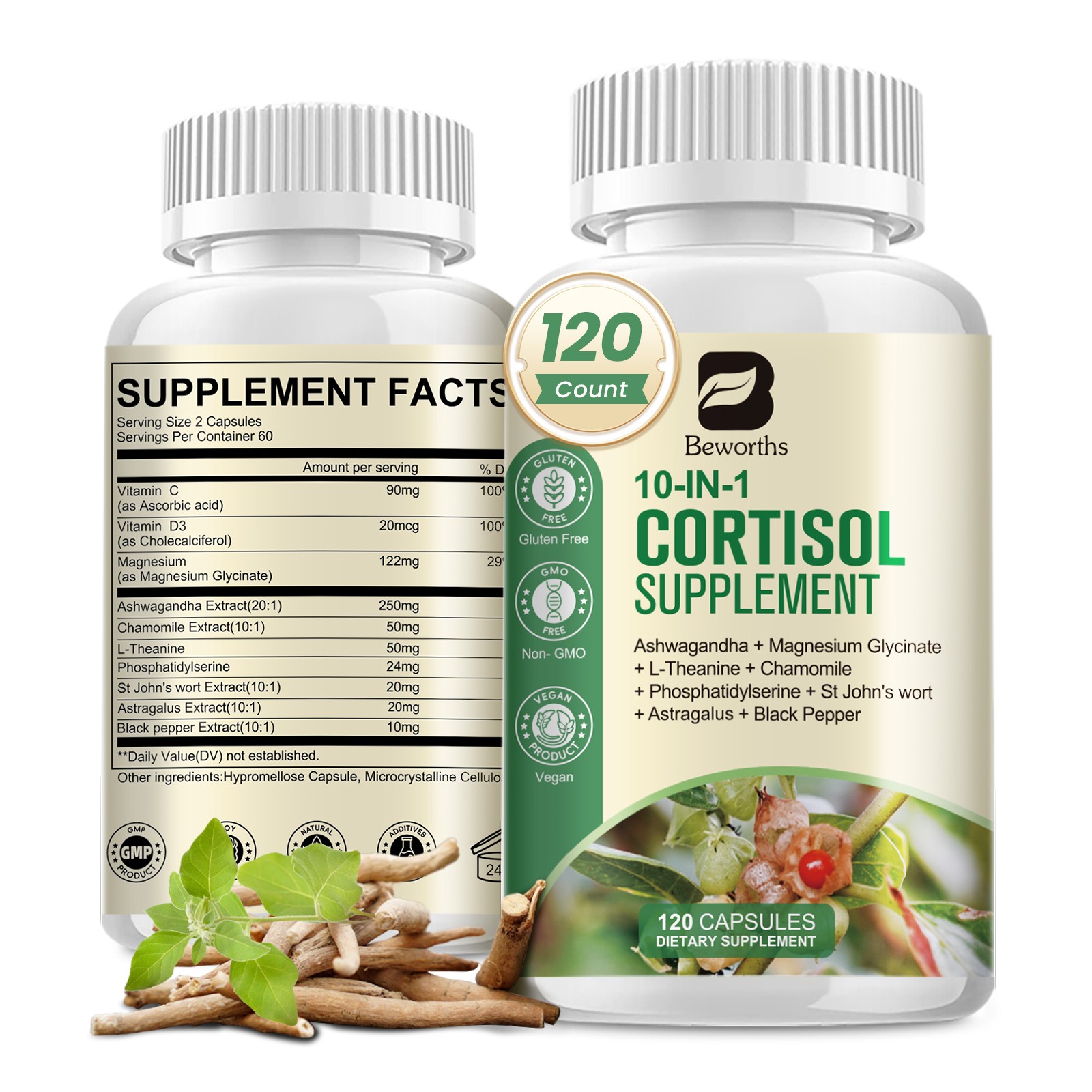 Cortisol Supplements for Women Men, High Cortisol Reducer Health, Detox Cortisol