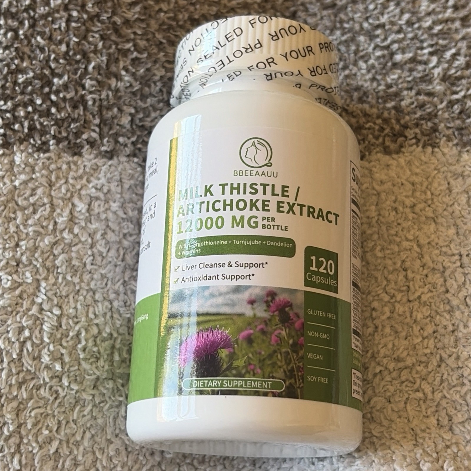 BBEEAAUU Milk Thistle Artichoke Extract 12000mg 120 Capsules Exp 02/27 Liver Sup