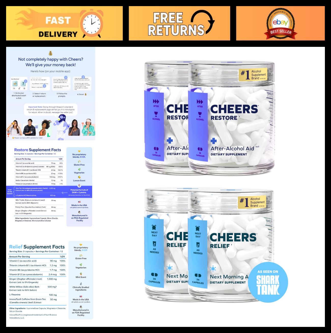 Restore & Relief Combo | Liver Support After Drinking | DHM, Milk Thistle, Ginge