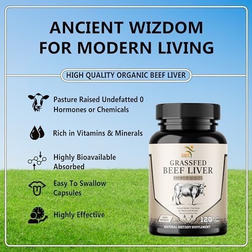 Desiccated Thyroid Supplement W/ Beef Liver Thyroid Glandular Grass Fed, 120 PCS