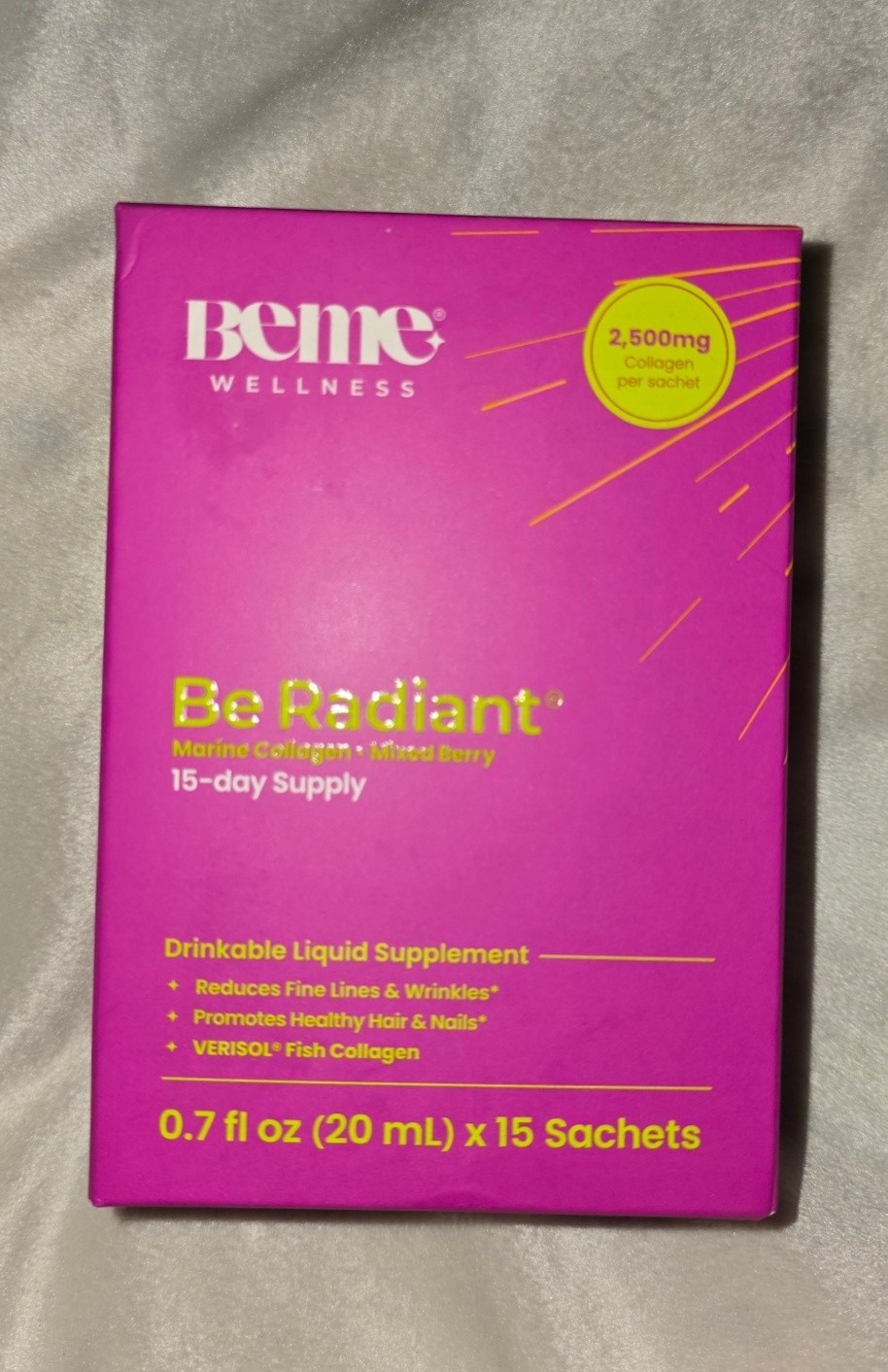 Beme Wellness Be Radiant Marine Collagen Vitamin C Biotin 15 Sachets Exp 01/27