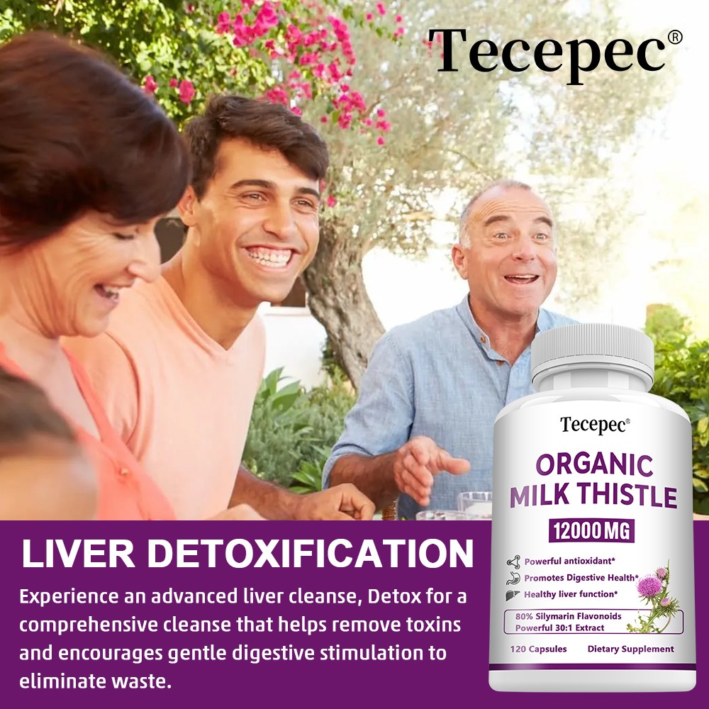 Liver Capsules Cleanse Repair Detox Cleanser with Organic Milk Thistl 12000mg