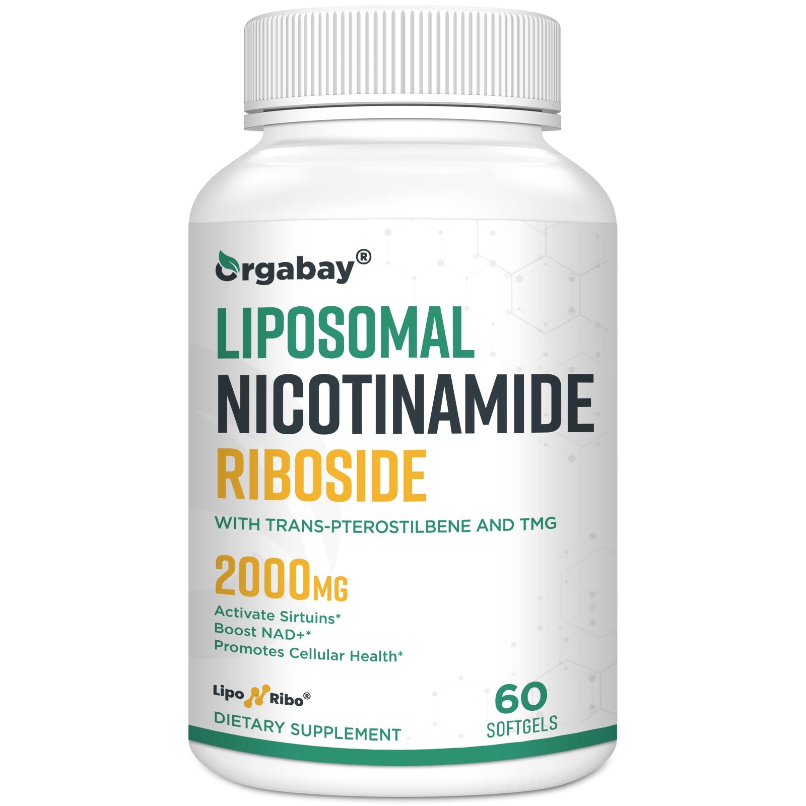 Orgabay Liposomal Nicotinamide Riboside 2000 MG with TMG and Pterostilbene,