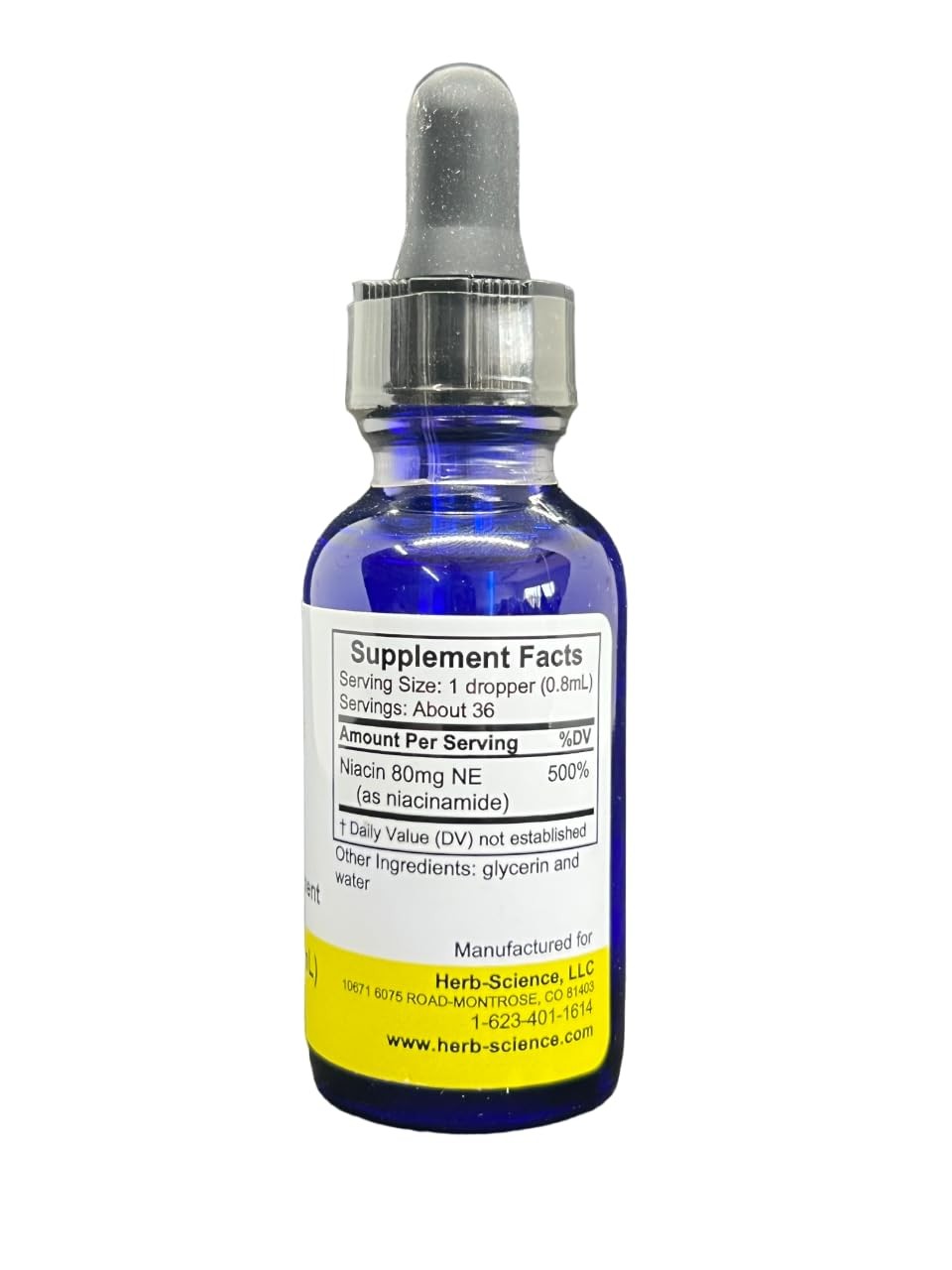 Herb-Science Liquid Vitamin B3 (Niacin) Dietary 1 Fl Oz (Pack of 1)