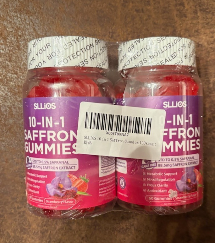 Sllios Saffron Gummies 10-in-1 60 Count (Pack of 2) Exp 6/2027