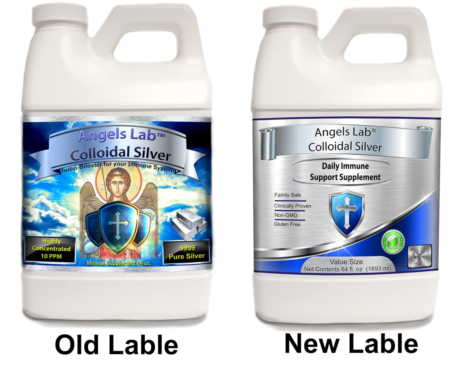 Colloidal Silver Immune Support 10 PPM Nano Liquid (64 fl oz)
