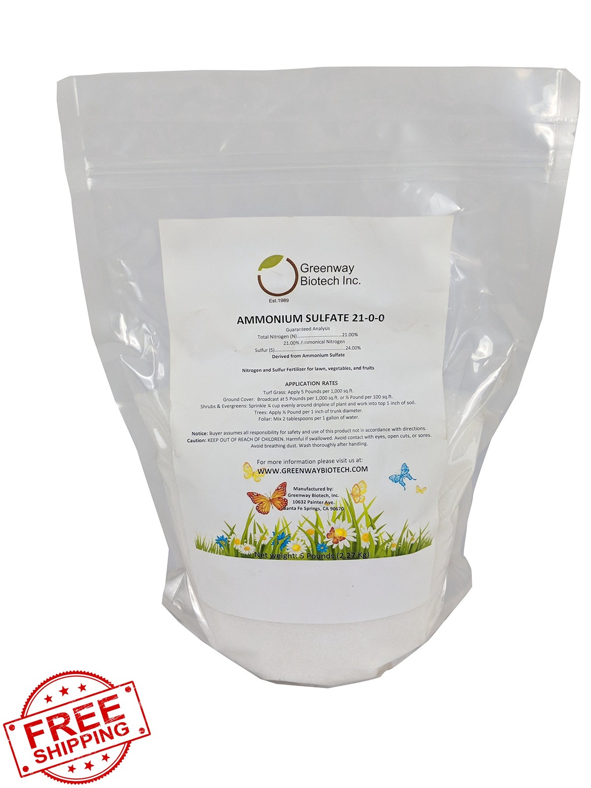 Greenway Biotech Ammonium Sulfate 5 Pounds