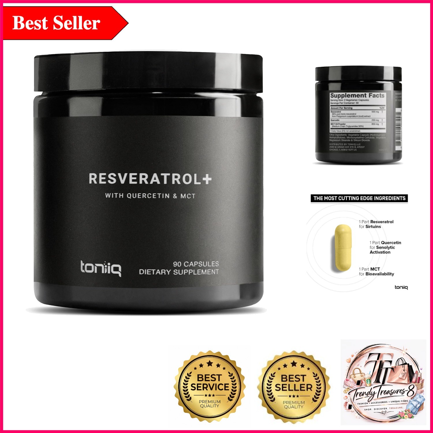 Ultra Purity NAD+ Boosting Blend with Resveratrol, Quercetin & MCT Oil