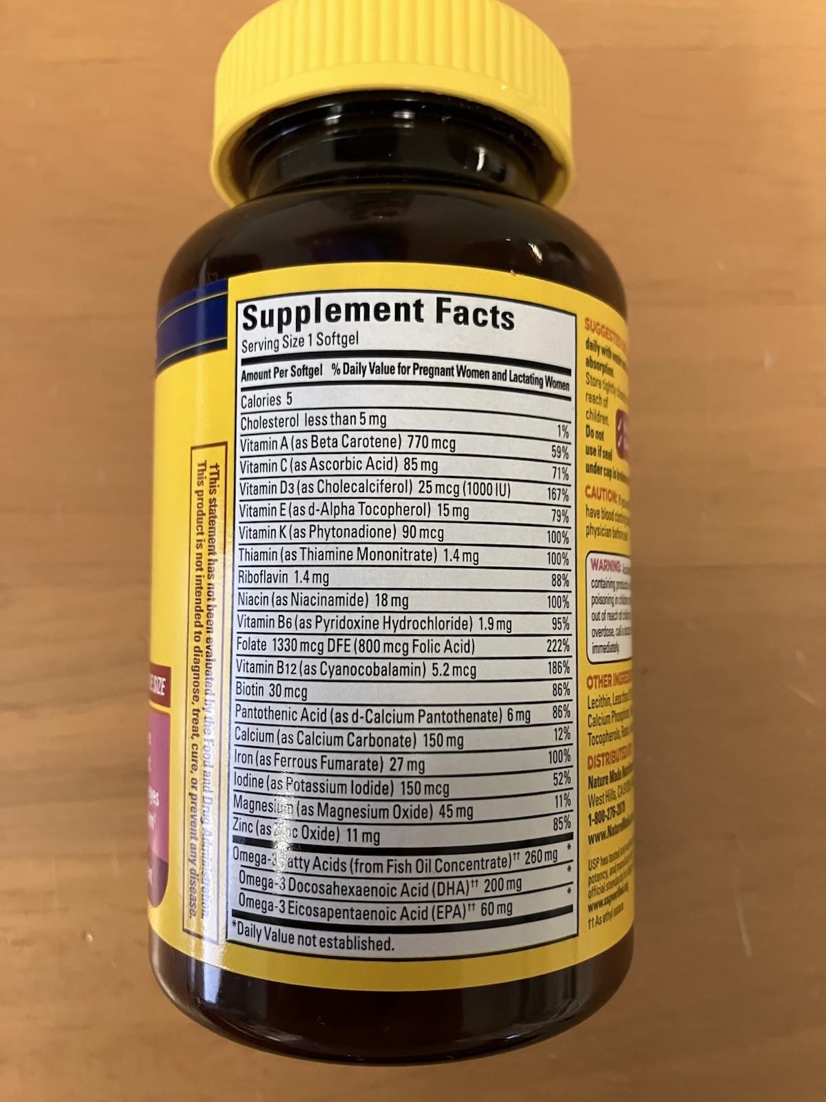 Nature Made Prenatal Folic Acid + DHA Multivitamin 90 Softgels, *SHIPS FREE*