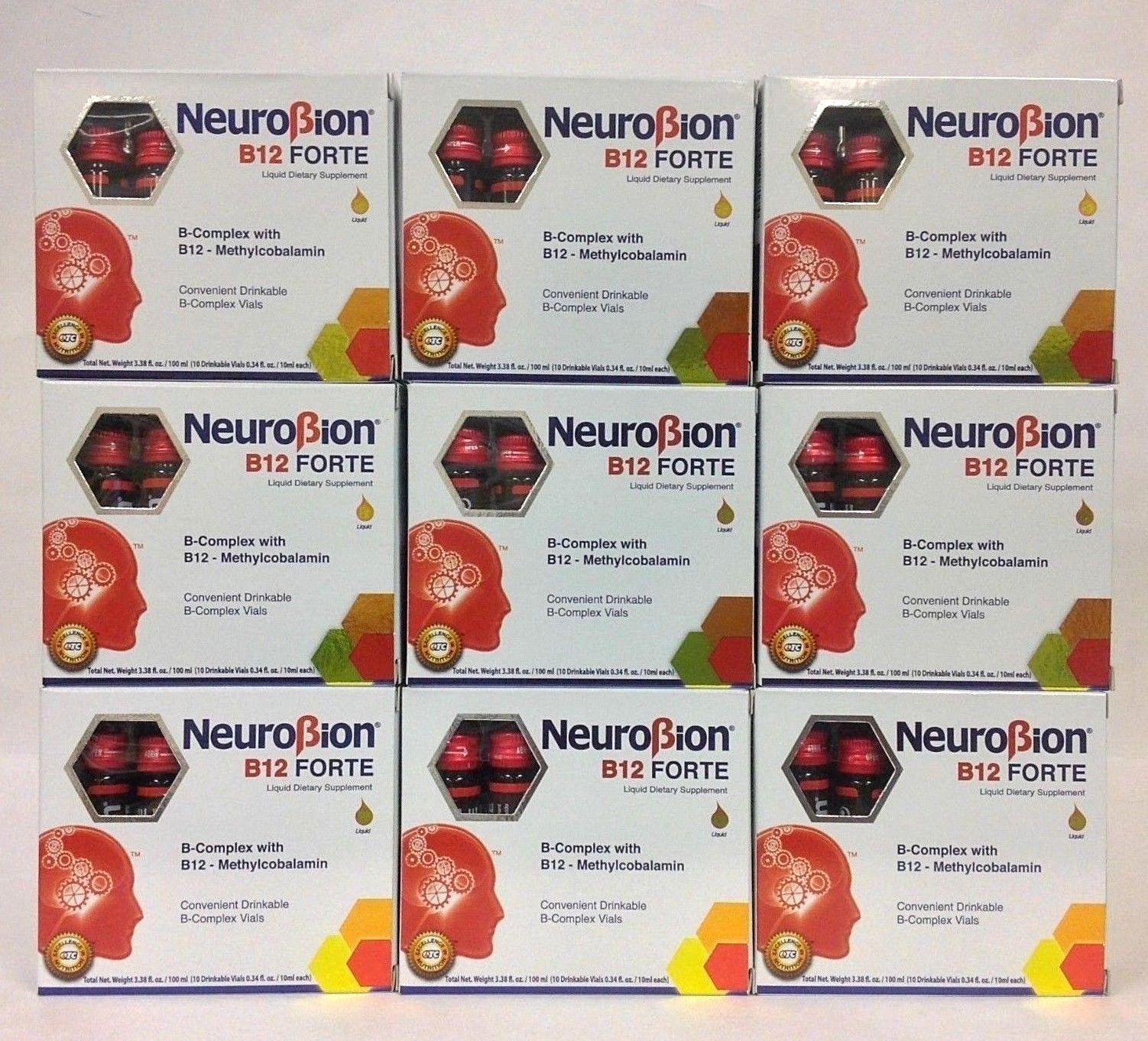 9 PACK – NEUROBION – B12 FORTE – LIQUID DIETARY SUPPLEMENT – 10 VIALS