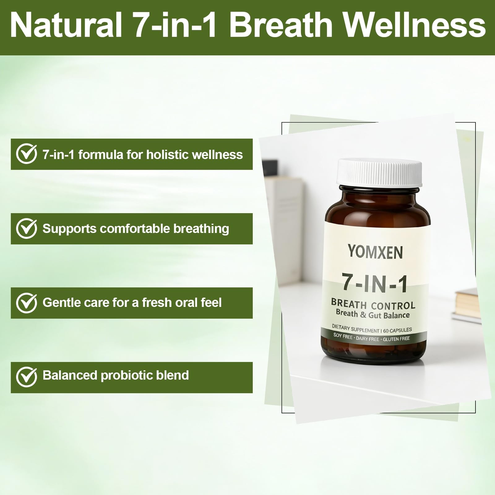 Breath and Gut Balance, 7-in-1 Advanced 1 Count (Pack of 60)
