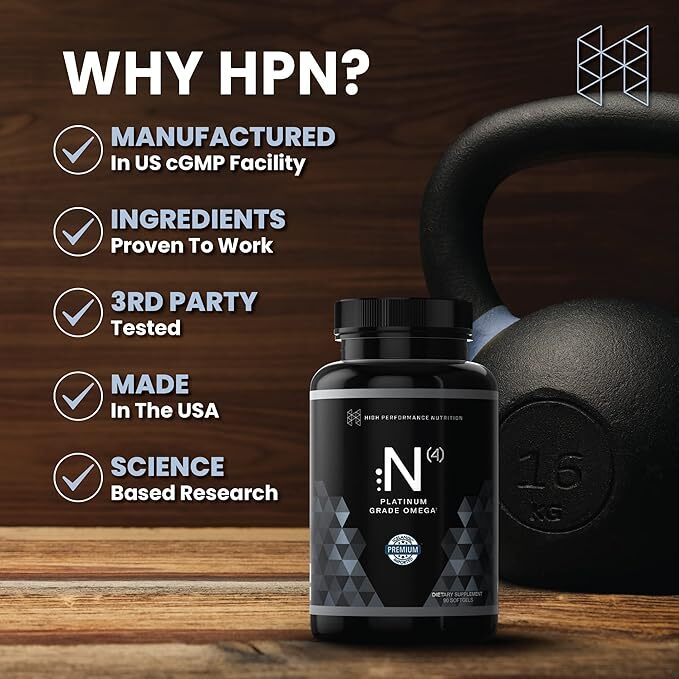 (90 Softgels) HPN N(4) Icelandic Omega-3 Fish Oil, 3,000 mg DHA & EPA