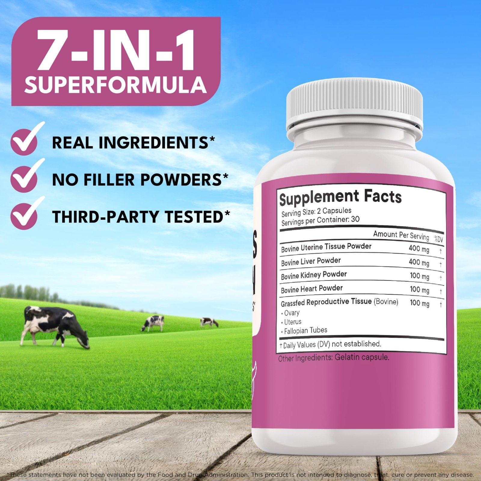 Beef Organ Supplement for Women – Liver, Kidney, Heart & Uterus – Energy & Healt