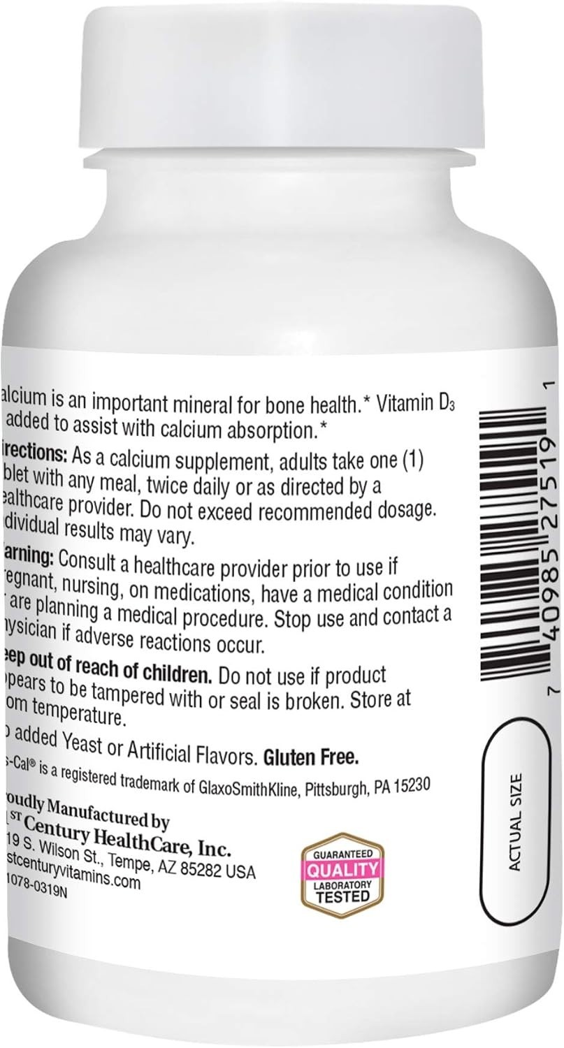 Calcium Plus Extra D Caplets 500 mg 90 Count Brand Unknown