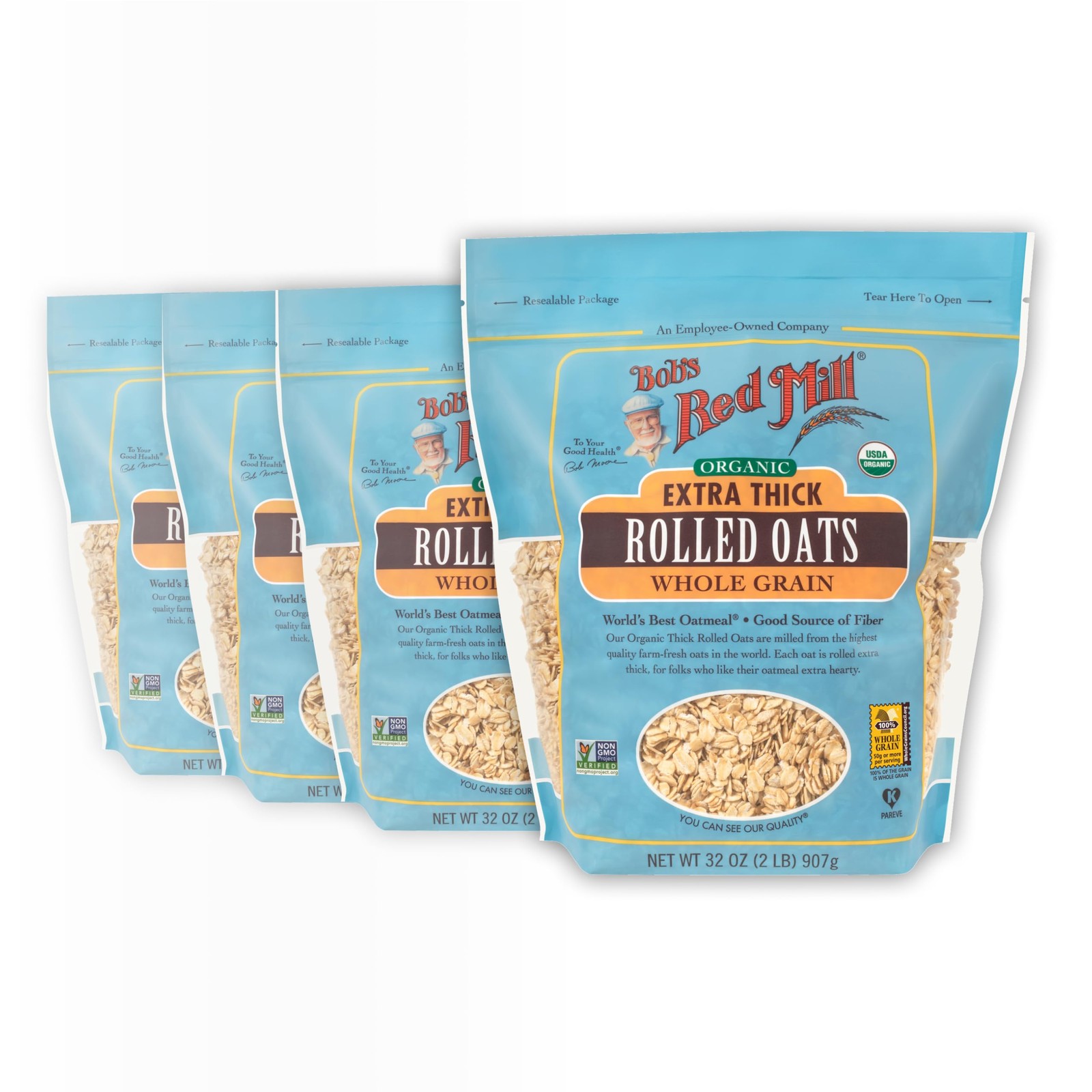 Bob’s Red Mill Organic 32 Ounce (Pack of 4), Off-white to tan light brown