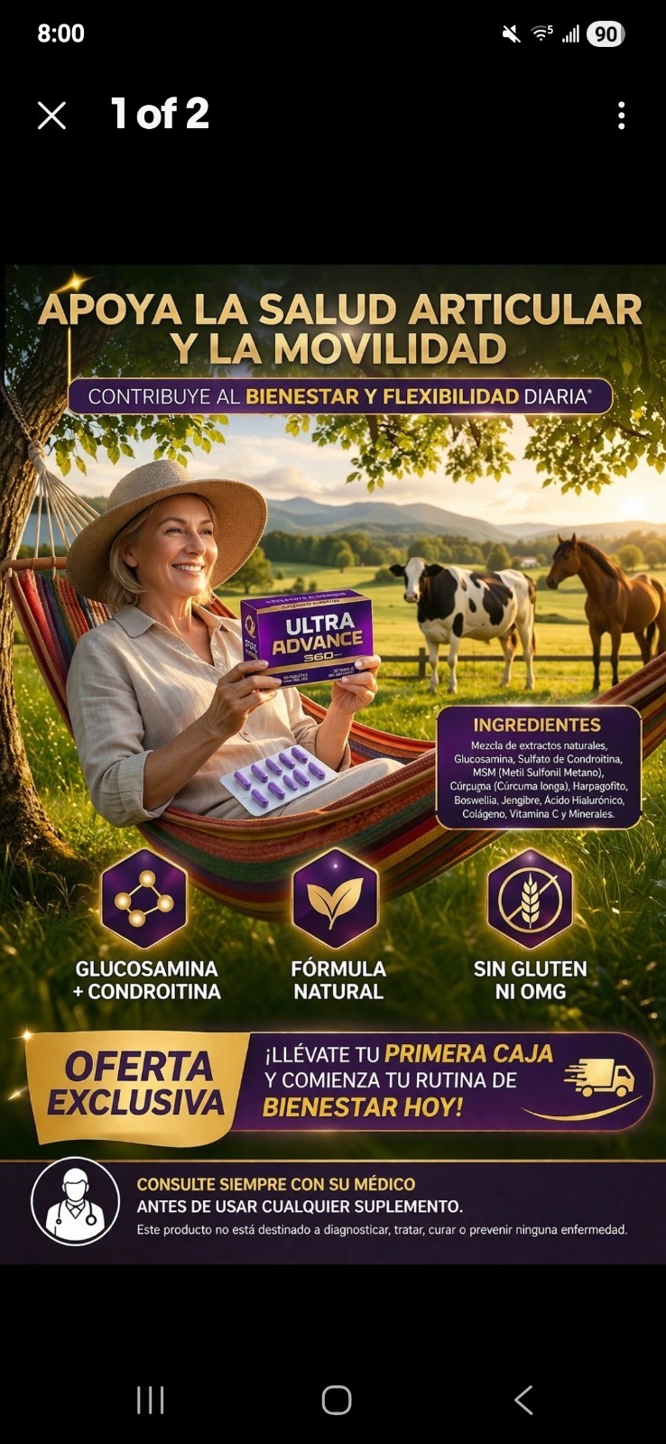 Ultra Advance3 Gold Pain Relief Joint Support All-in-One 30 Capsules Pack Of 3!