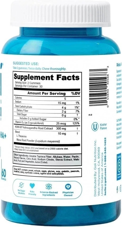 3 Bottles Goli Zero Sugar Best Seller Trio Set Gummies, 60 Counts Per Bottle
