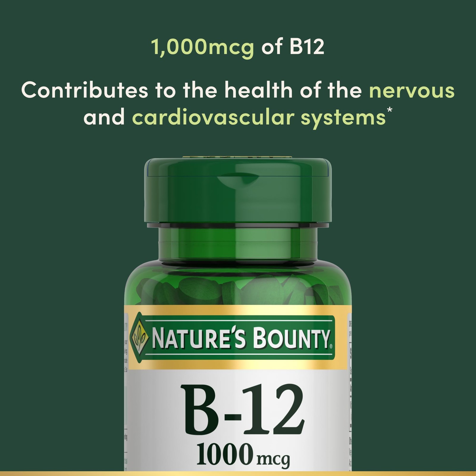Nature’s Bounty Vitamin B12 1000 mcg Supplements, 200 Count (Pack of 1)