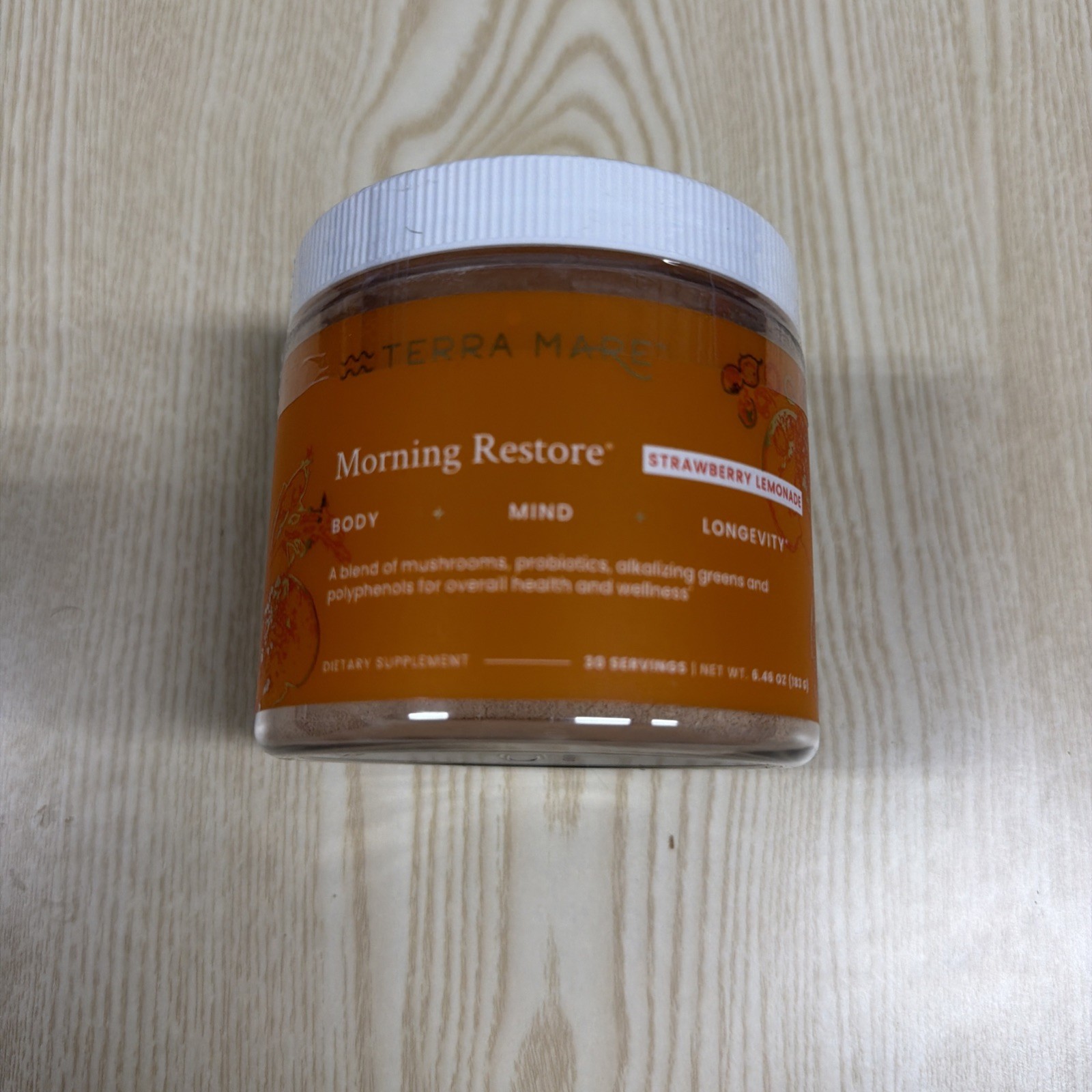 Authentic ~Terra Mare Morning Restore Wellness Strawberry Lemonade, Longevity
