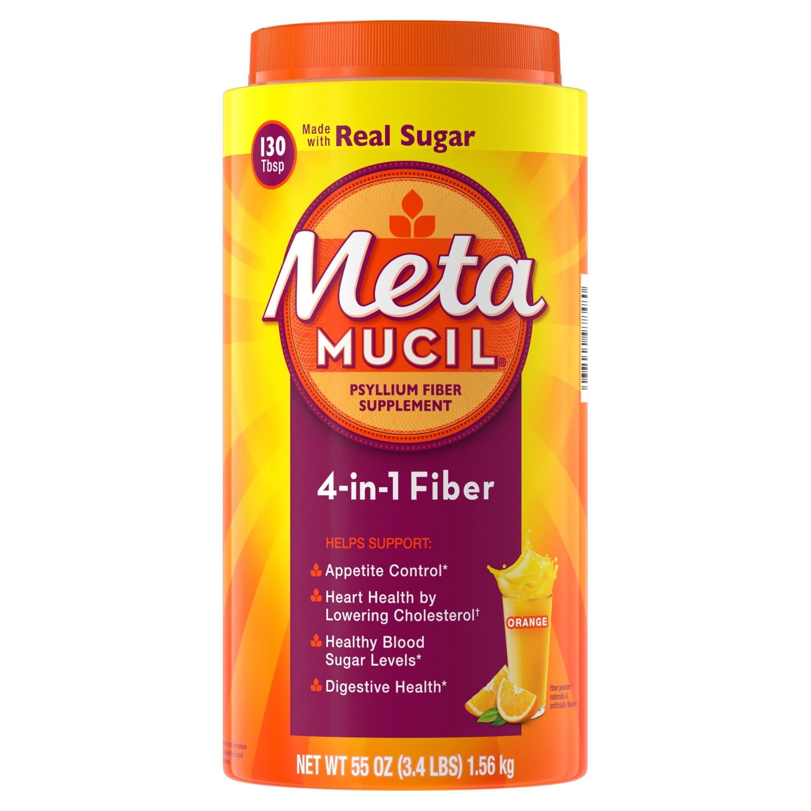 Metamucil Friendly Psyllium Fiber Orange 130 Tbsp FREESHIP