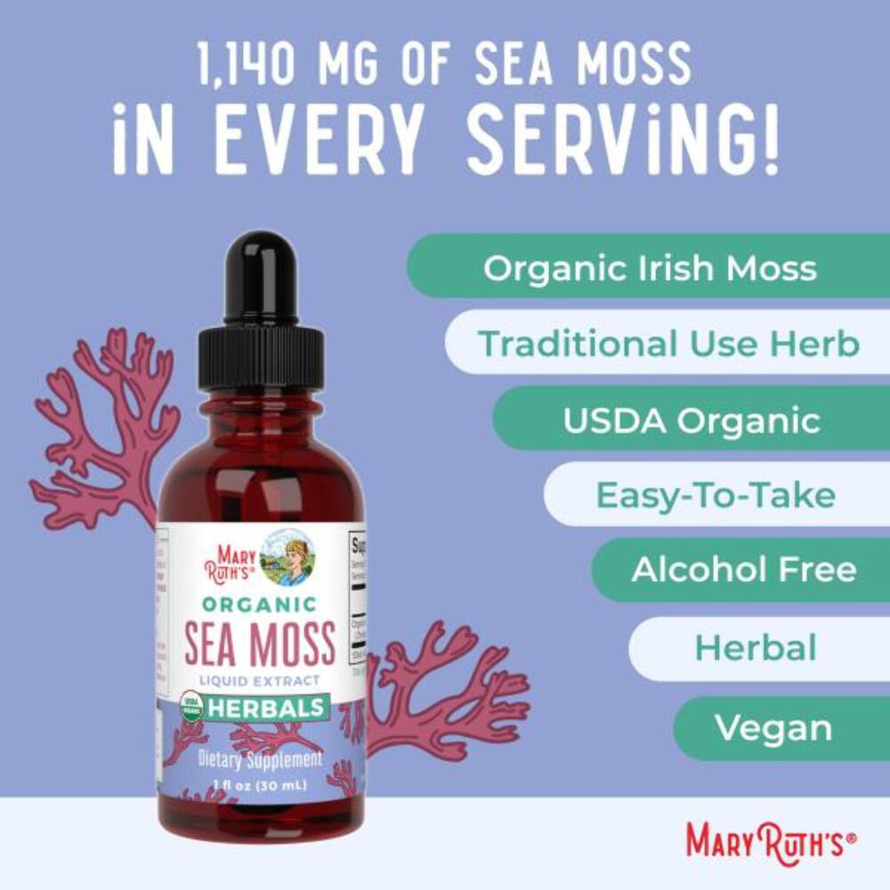 1/27 MaryRuth Organics USDA Irish Sea Moss Liquid Drops | Organic Irish Moss | C